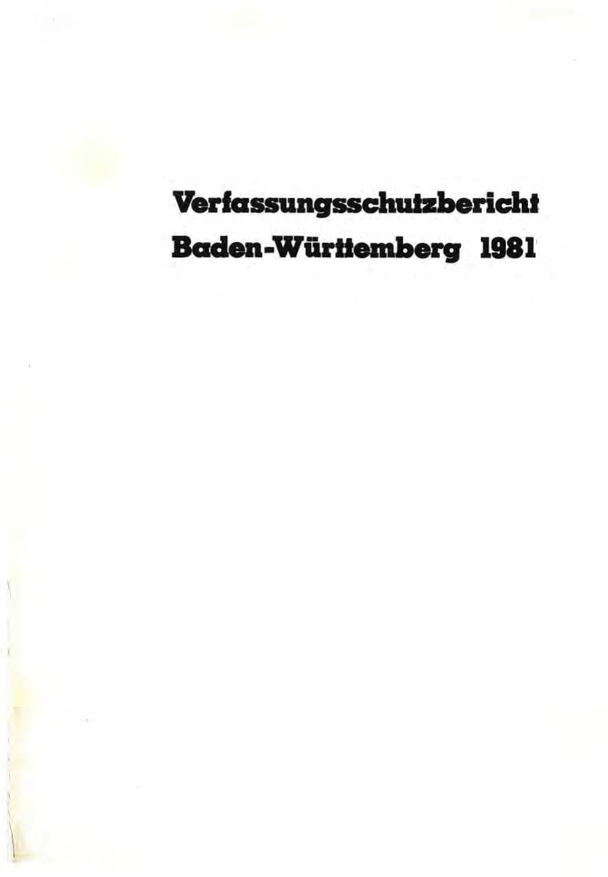 Seite 3 des Verfassungsschutzbericht 1981 Baden-Württemberg