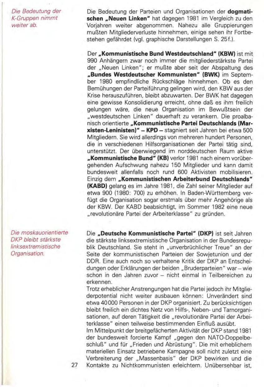 Seite 33 des Verfassungsschutzbericht 1981 Baden-Württemberg