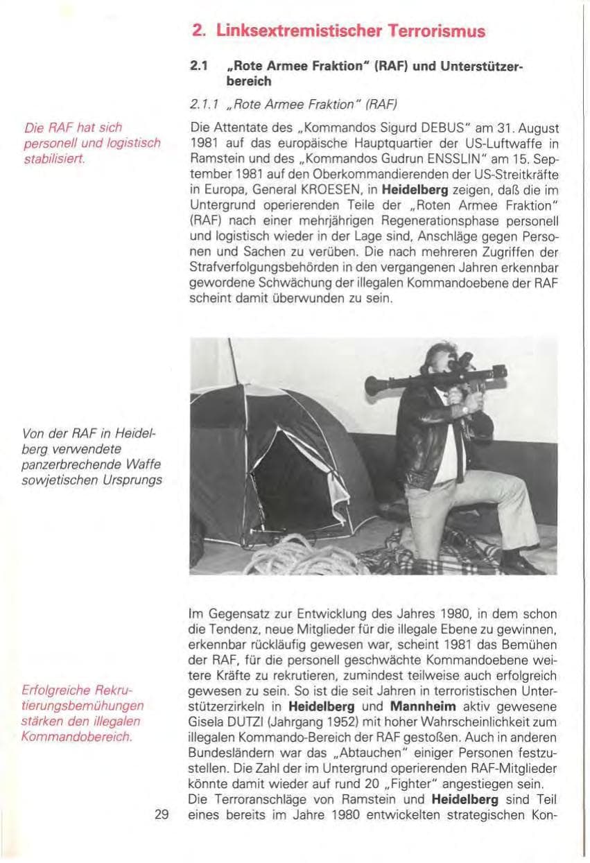 Seite 35 des Verfassungsschutzbericht 1981 Baden-Württemberg