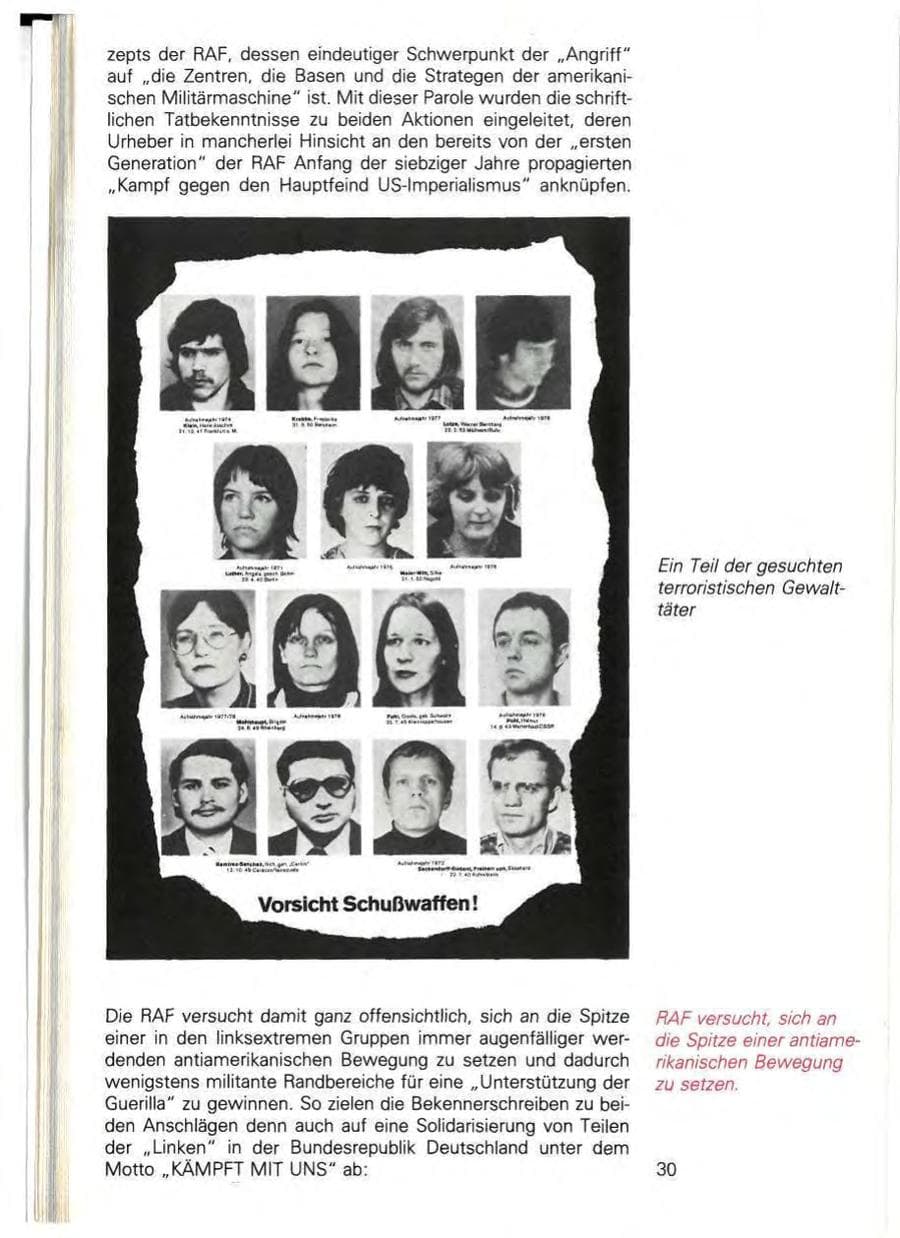 Seite 36 des Verfassungsschutzbericht 1981 Baden-Württemberg