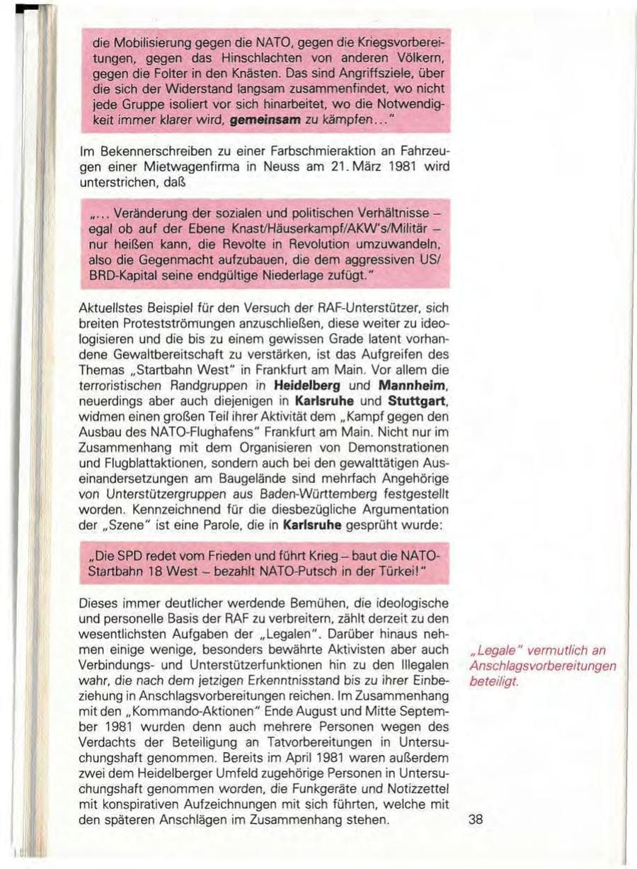 Seite 44 des Verfassungsschutzbericht 1981 Baden-Württemberg
