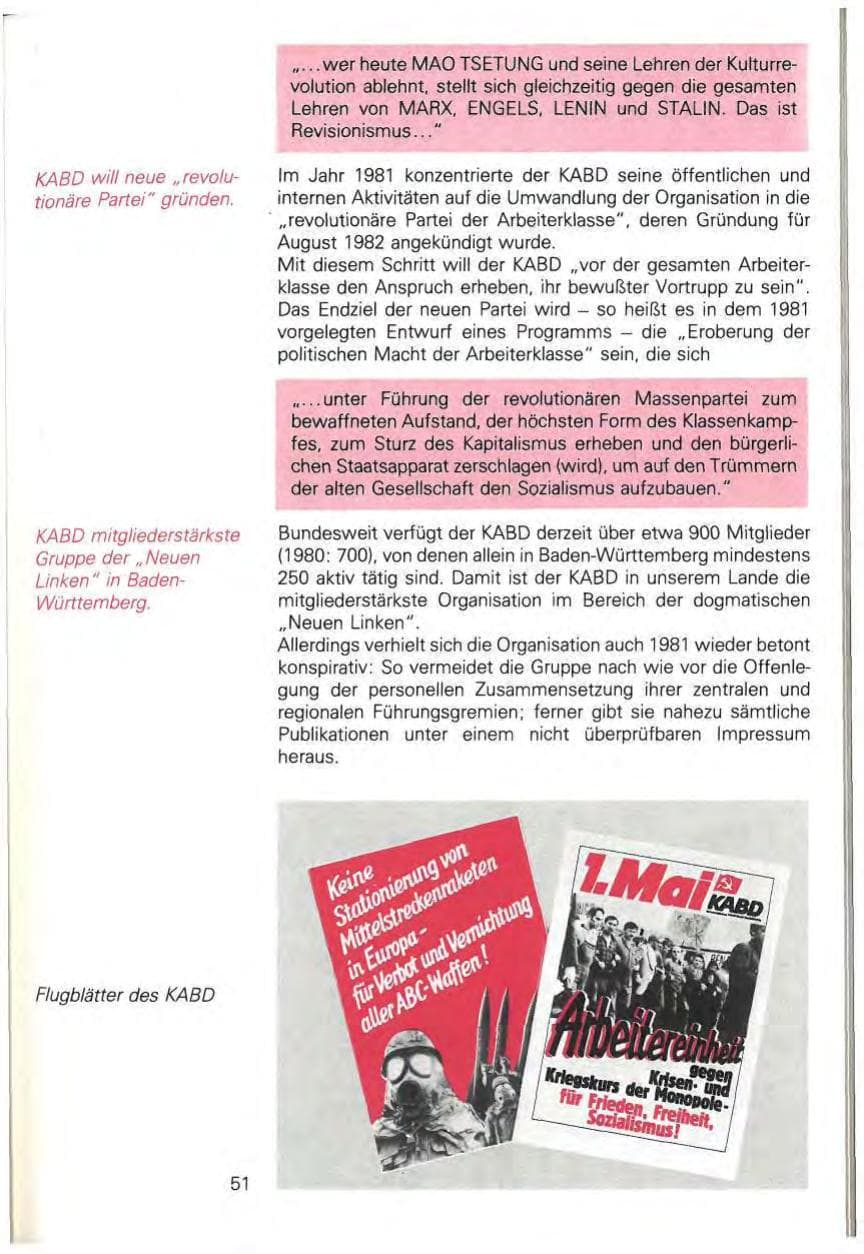 Seite 57 des Verfassungsschutzbericht 1981 Baden-Württemberg