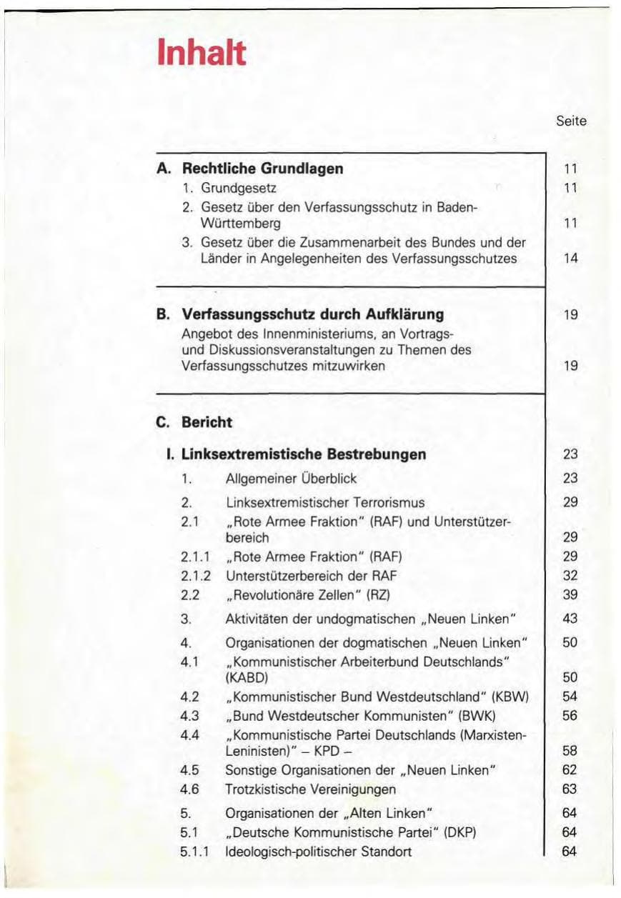 Seite 7 des Verfassungsschutzbericht 1981 Baden-Württemberg