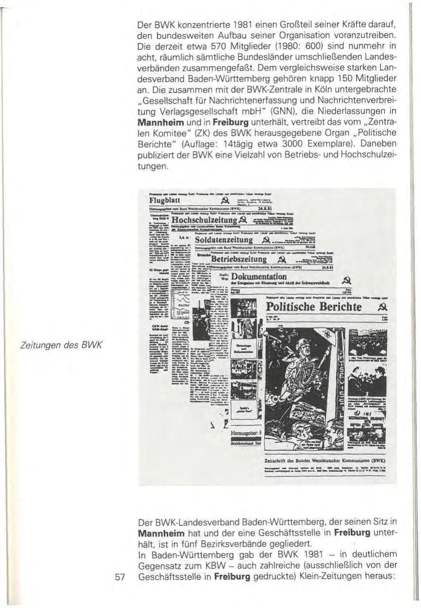 Seite 63 des Verfassungsschutzbericht 1981 Baden-Württemberg