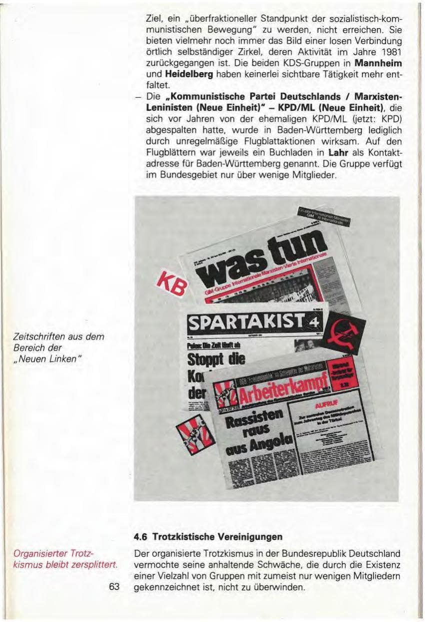 Seite 69 des Verfassungsschutzbericht 1981 Baden-Württemberg