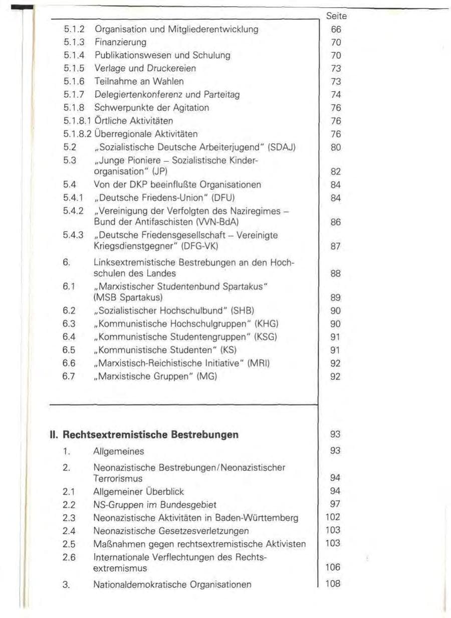 Seite 8 des Verfassungsschutzbericht 1981 Baden-Württemberg