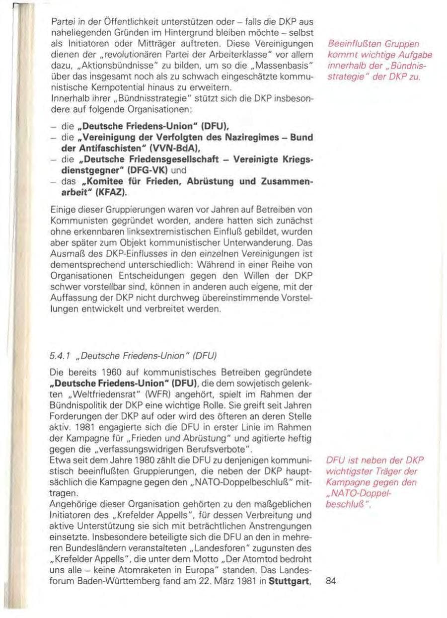 Seite 90 des Verfassungsschutzbericht 1981 Baden-Württemberg