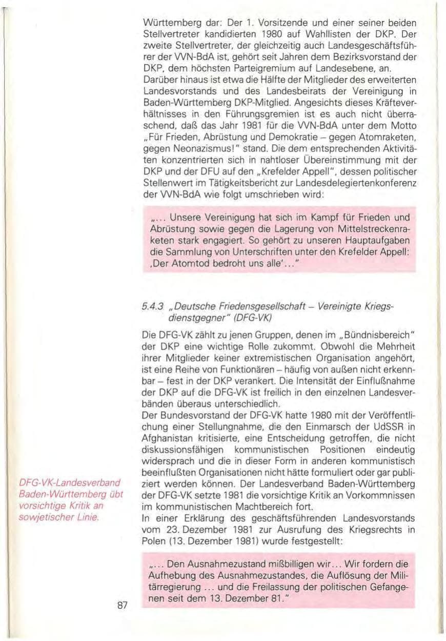 Seite 93 des Verfassungsschutzbericht 1981 Baden-Württemberg