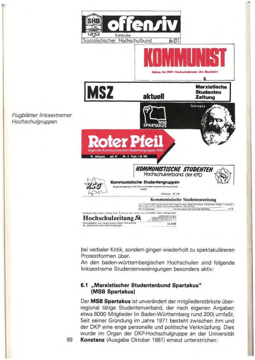 Seite 95 des Verfassungsschutzbericht 1981 Baden-Württemberg