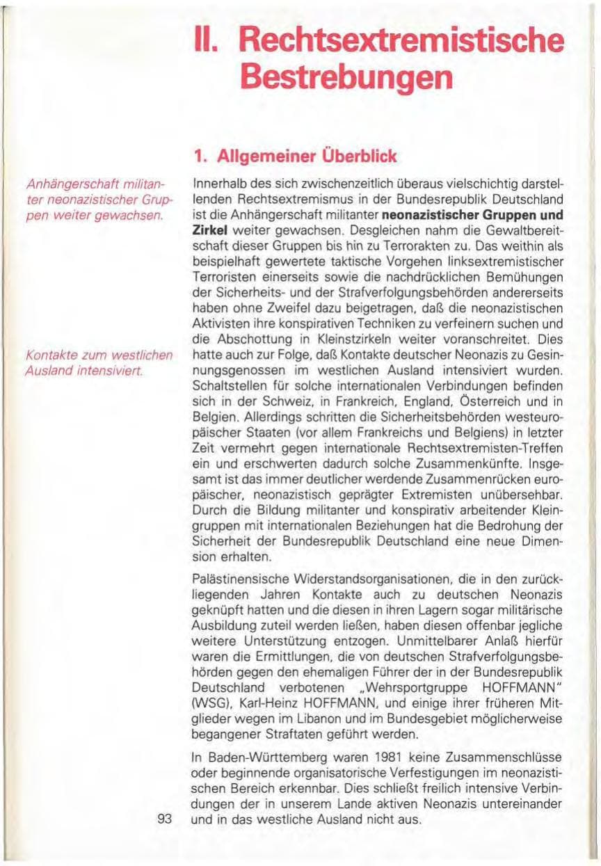 Seite 99 des Verfassungsschutzbericht 1981 Baden-Württemberg