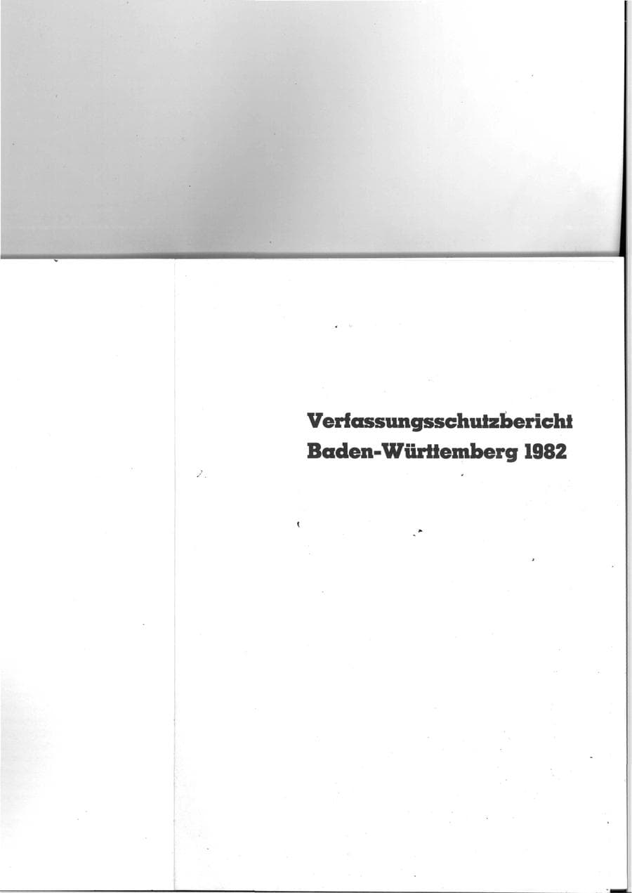 Seite 2 des Verfassungsschutzbericht 1982 Baden-Württemberg