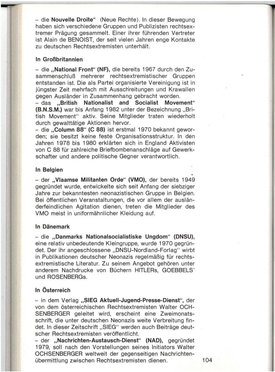 Seite 101 des Verfassungsschutzbericht 1982 Baden-Württemberg