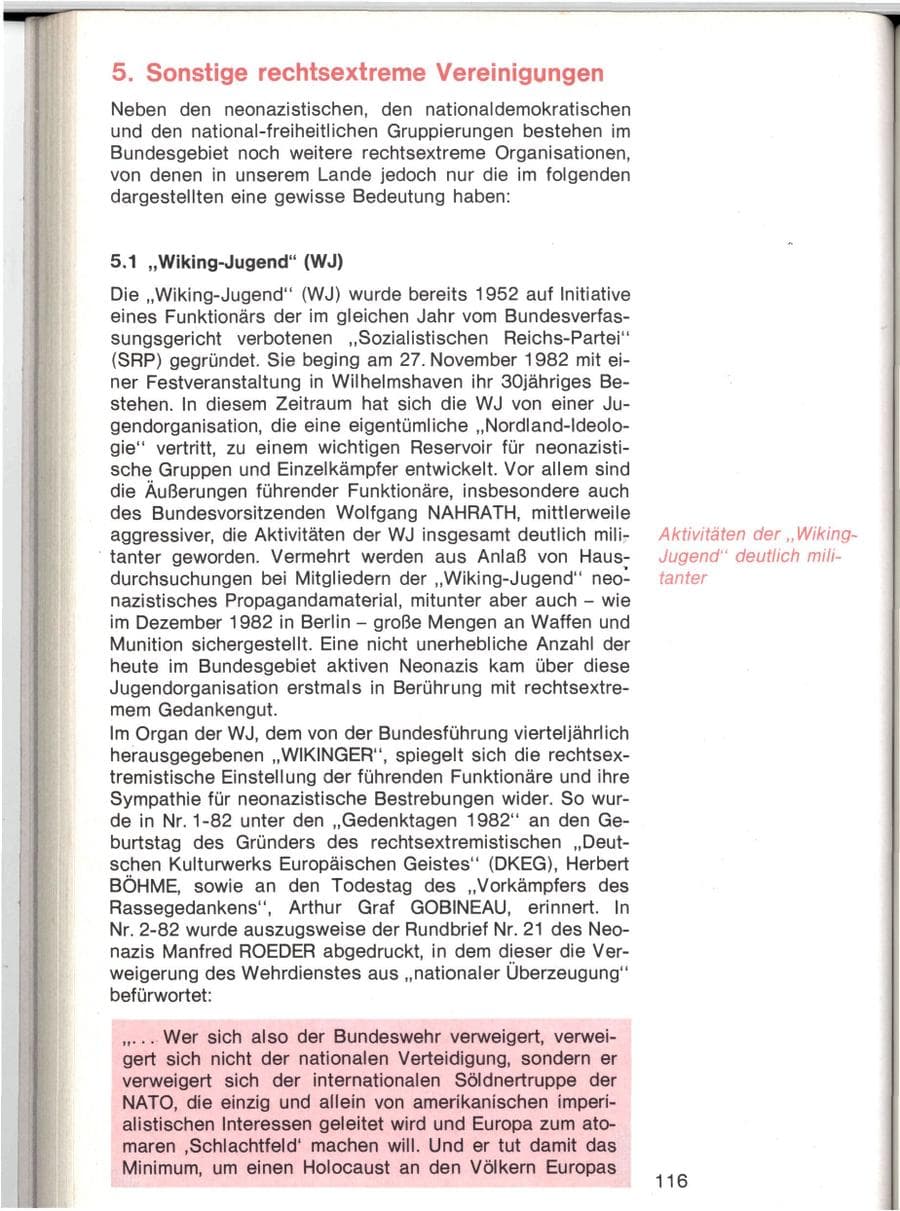 Seite 113 des Verfassungsschutzbericht 1982 Baden-Württemberg