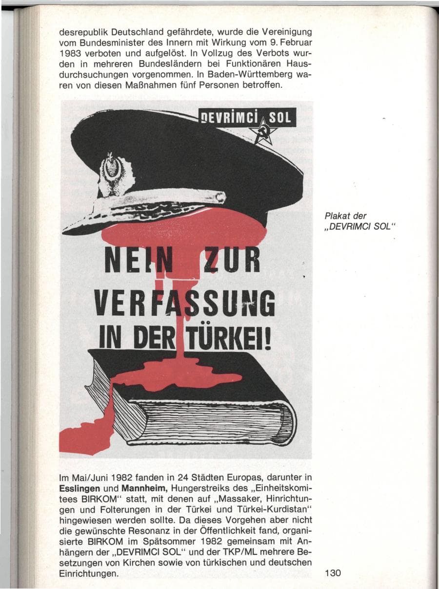Seite 127 des Verfassungsschutzbericht 1982 Baden-Württemberg