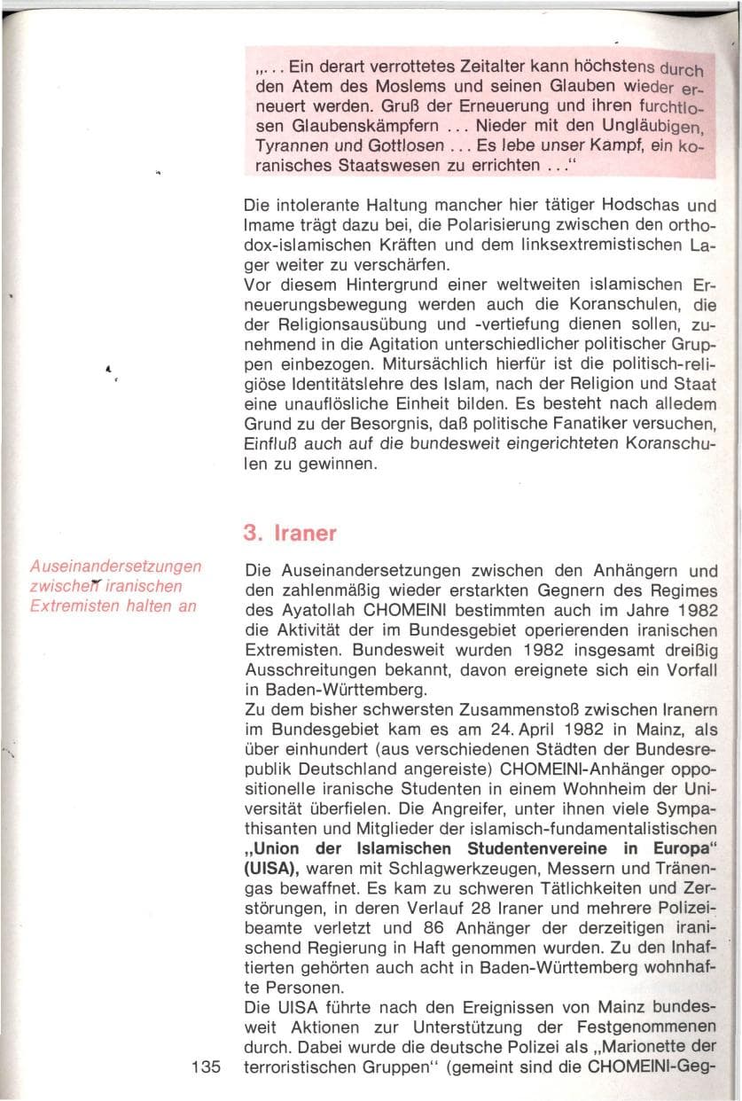 Seite 132 des Verfassungsschutzbericht 1982 Baden-Württemberg