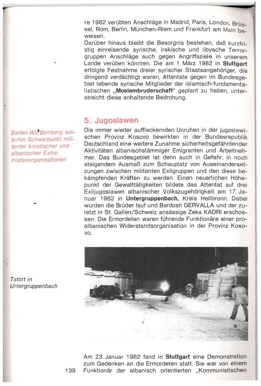 Seite 136 des Verfassungsschutzbericht 1982 Baden-Württemberg