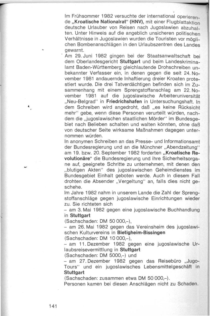 Seite 138 des Verfassungsschutzbericht 1982 Baden-Württemberg