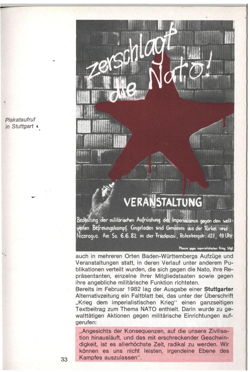 Seite 30 des Verfassungsschutzbericht 1982 Baden-Württemberg