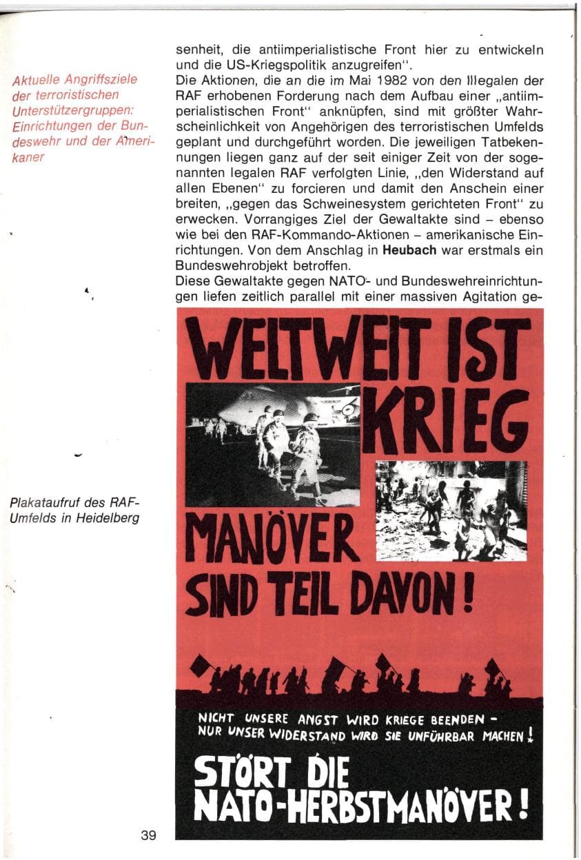 Seite 36 des Verfassungsschutzbericht 1982 Baden-Württemberg