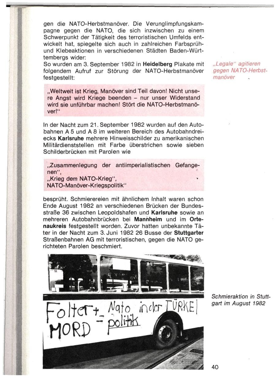 Seite 37 des Verfassungsschutzbericht 1982 Baden-Württemberg