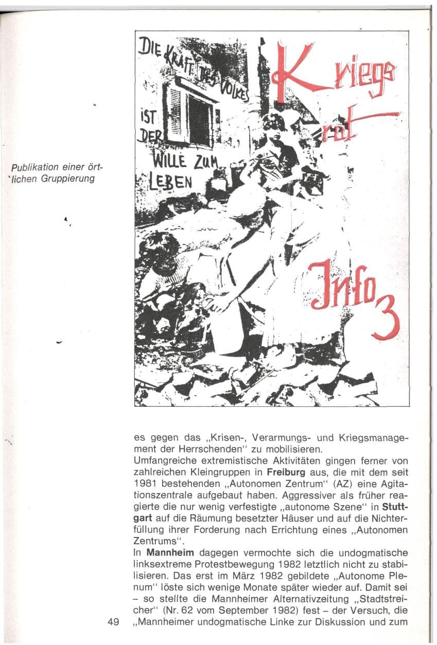 Seite 46 des Verfassungsschutzbericht 1982 Baden-Württemberg