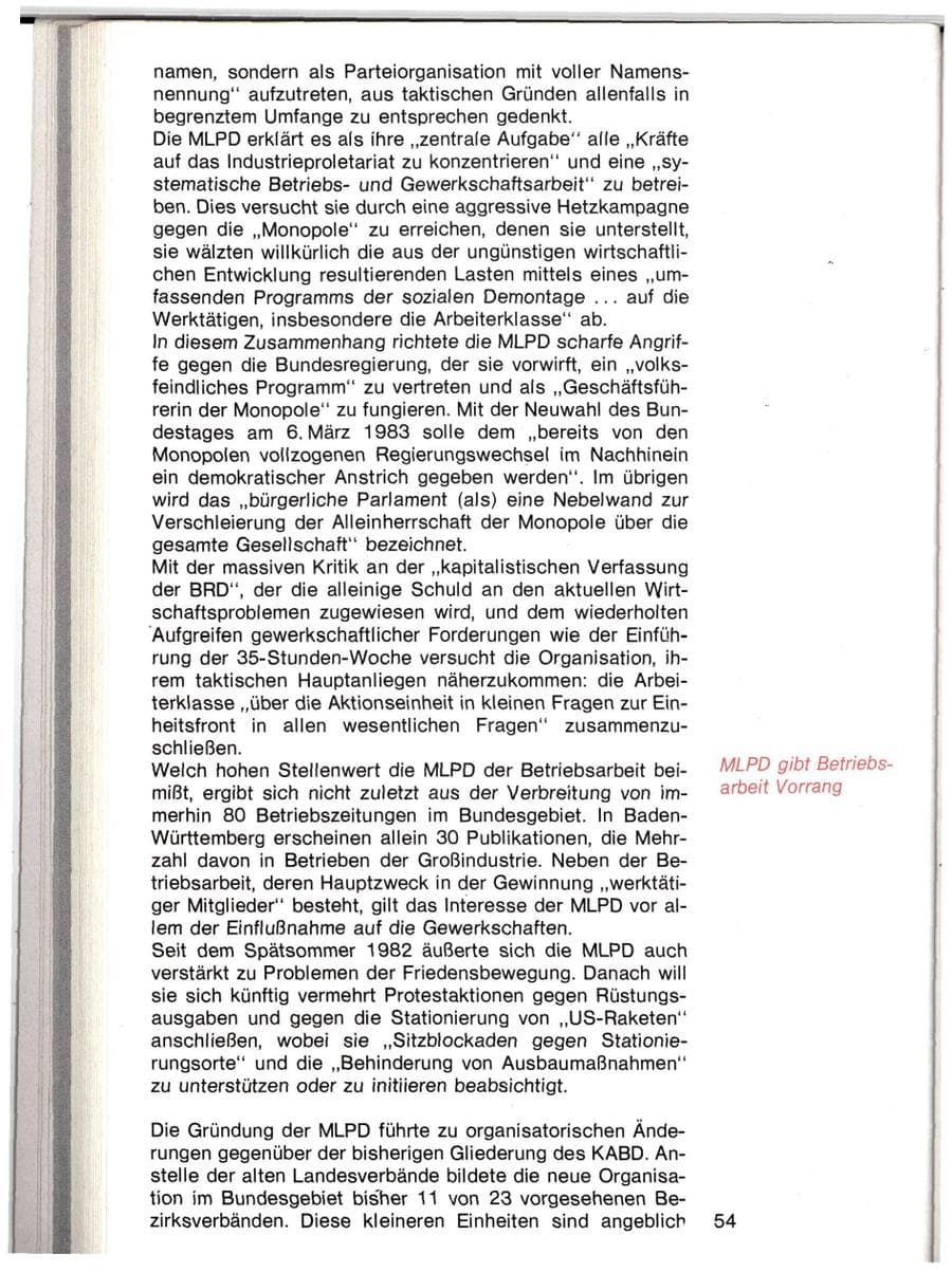 Seite 51 des Verfassungsschutzbericht 1982 Baden-Württemberg