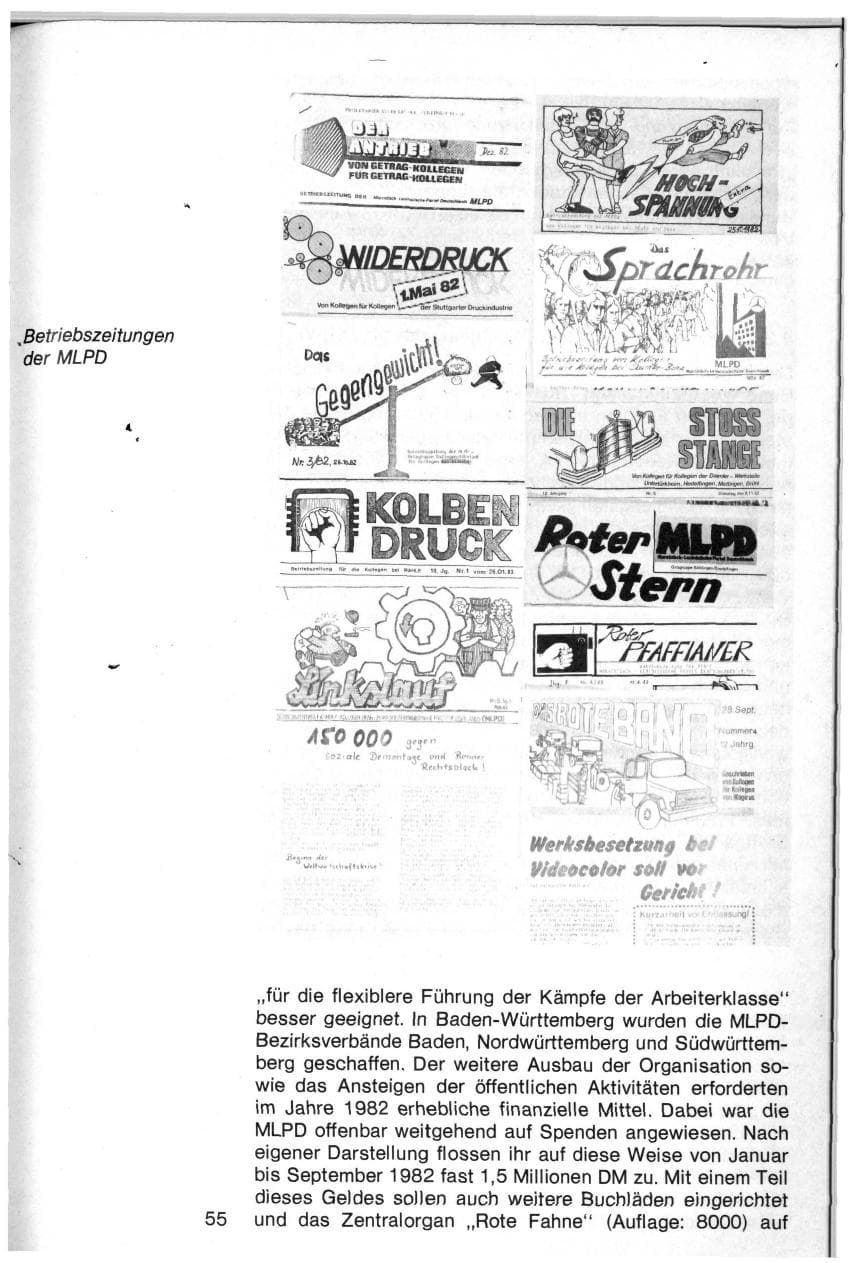 Seite 52 des Verfassungsschutzbericht 1982 Baden-Württemberg