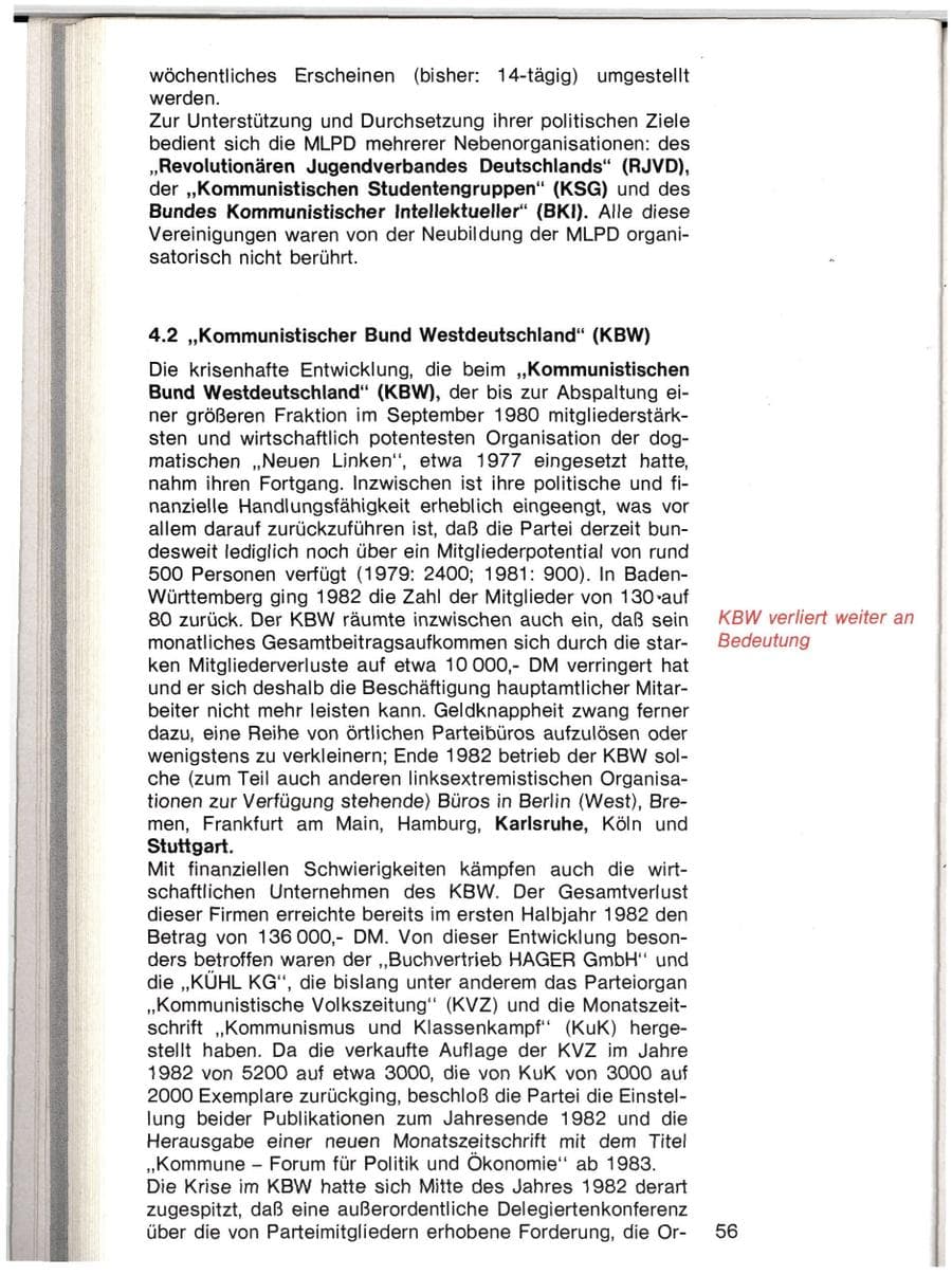 Seite 53 des Verfassungsschutzbericht 1982 Baden-Württemberg