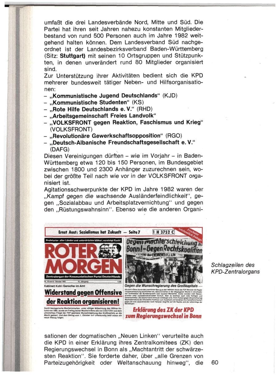 Seite 57 des Verfassungsschutzbericht 1982 Baden-Württemberg