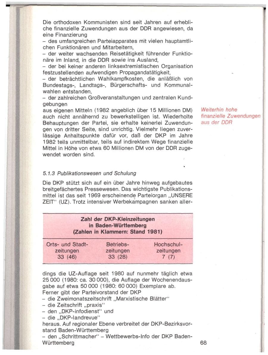 Seite 65 des Verfassungsschutzbericht 1982 Baden-Württemberg