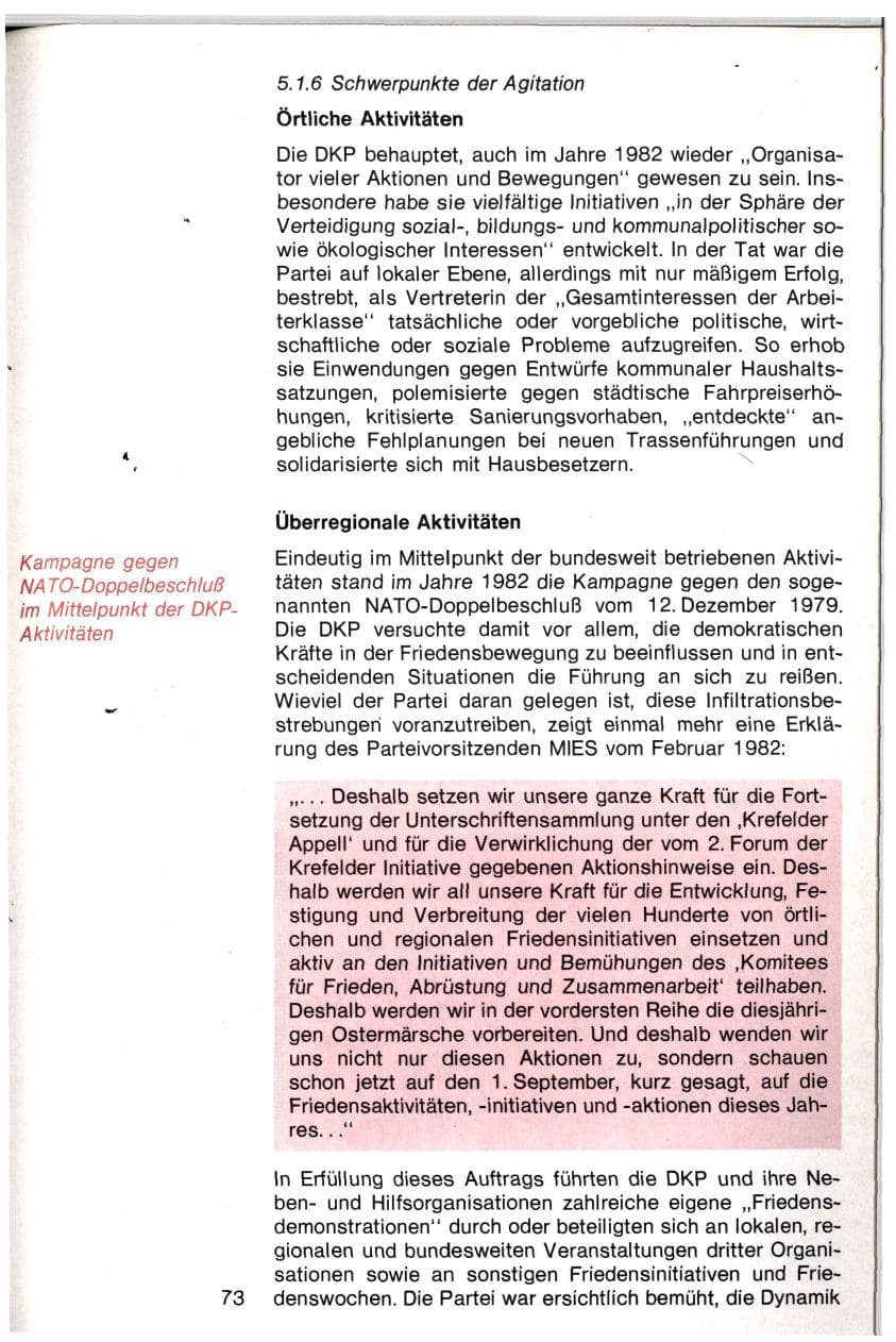 Seite 70 des Verfassungsschutzbericht 1982 Baden-Württemberg