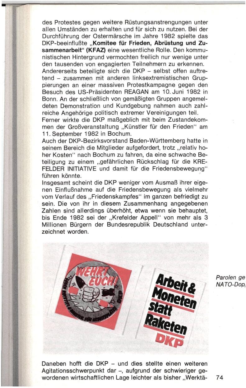 Seite 71 des Verfassungsschutzbericht 1982 Baden-Württemberg