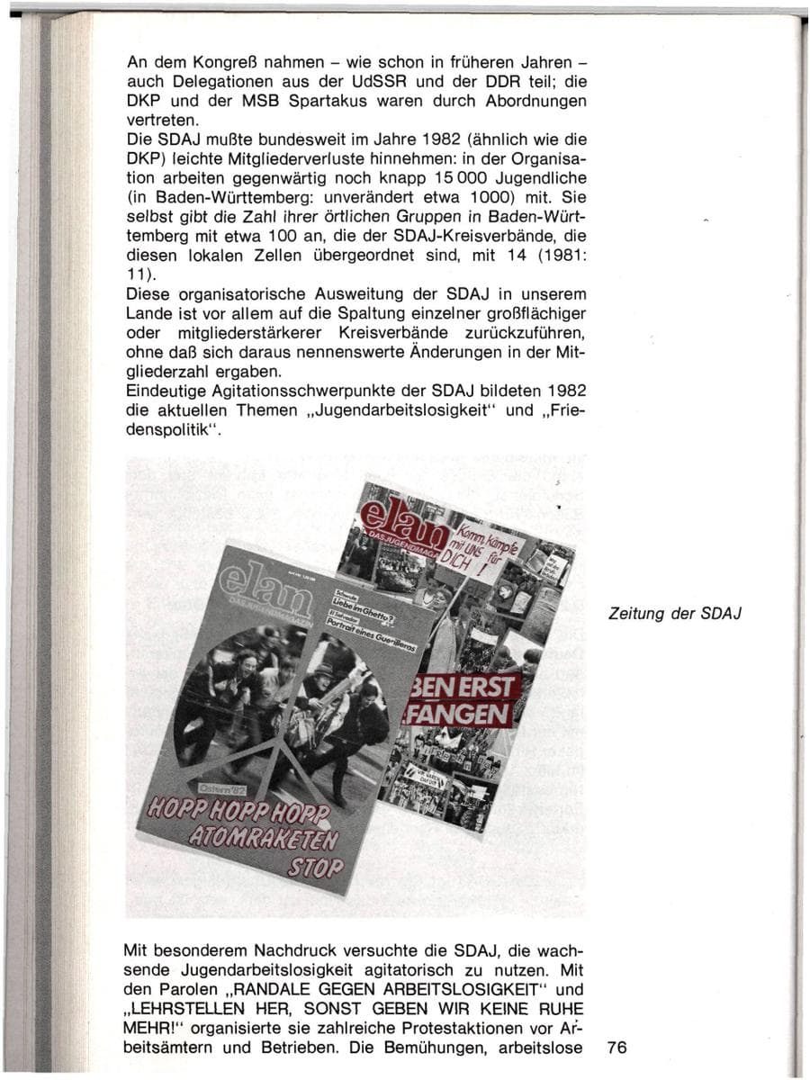 Seite 73 des Verfassungsschutzbericht 1982 Baden-Württemberg