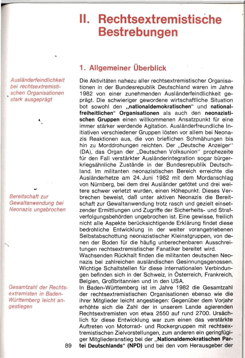 Seite 86 des Verfassungsschutzbericht 1982 Baden-Württemberg