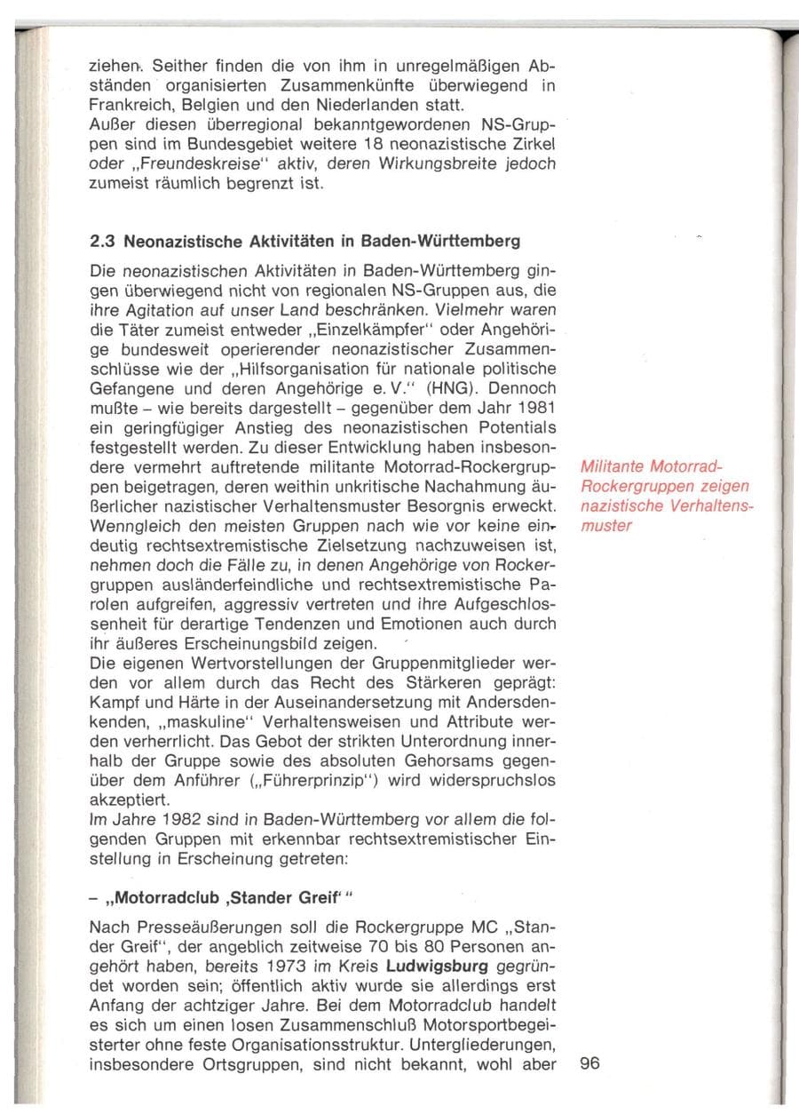 Seite 93 des Verfassungsschutzbericht 1982 Baden-Württemberg