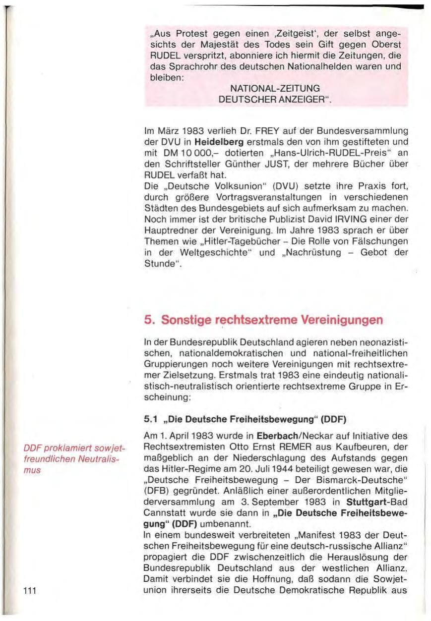 Seite 113 des Verfassungsschutzbericht 1983 Baden-Württemberg