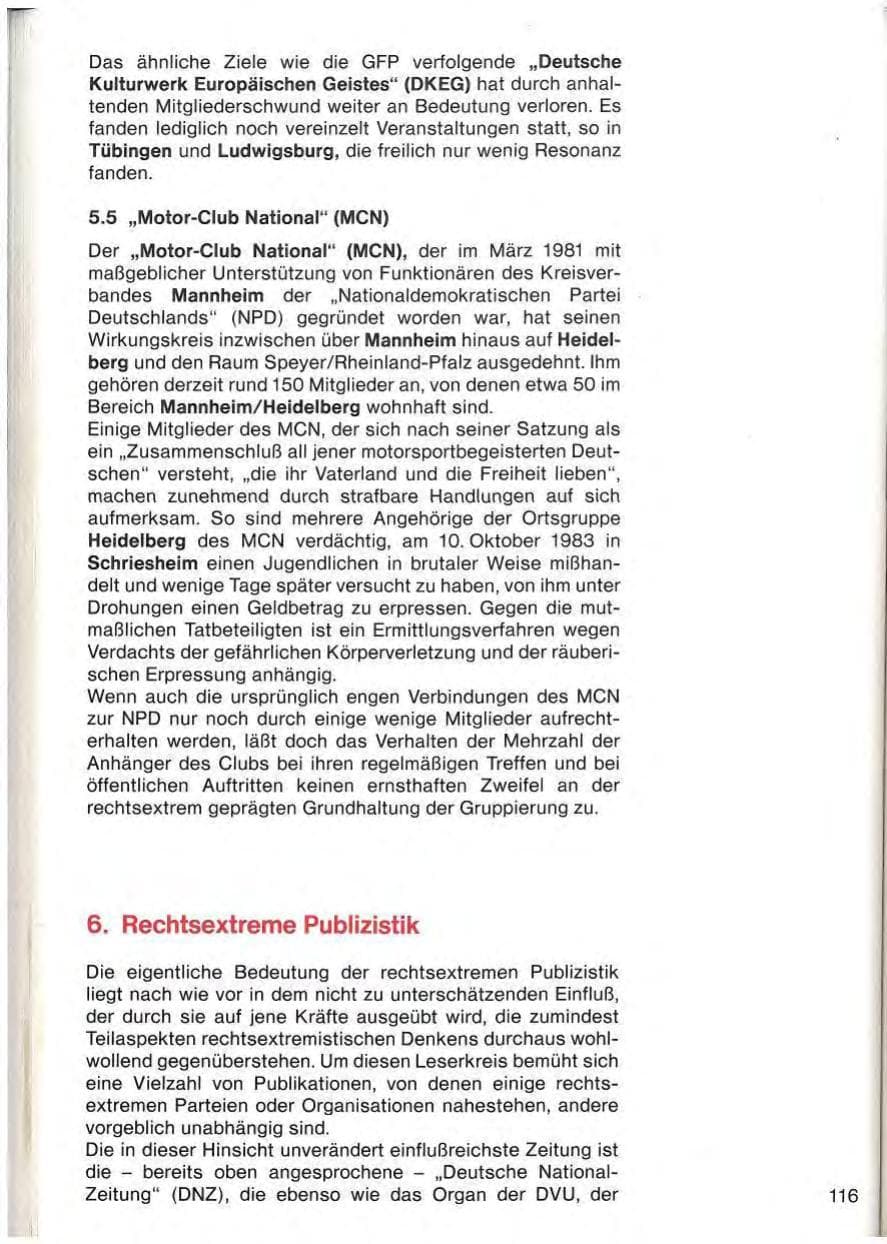 Seite 118 des Verfassungsschutzbericht 1983 Baden-Württemberg