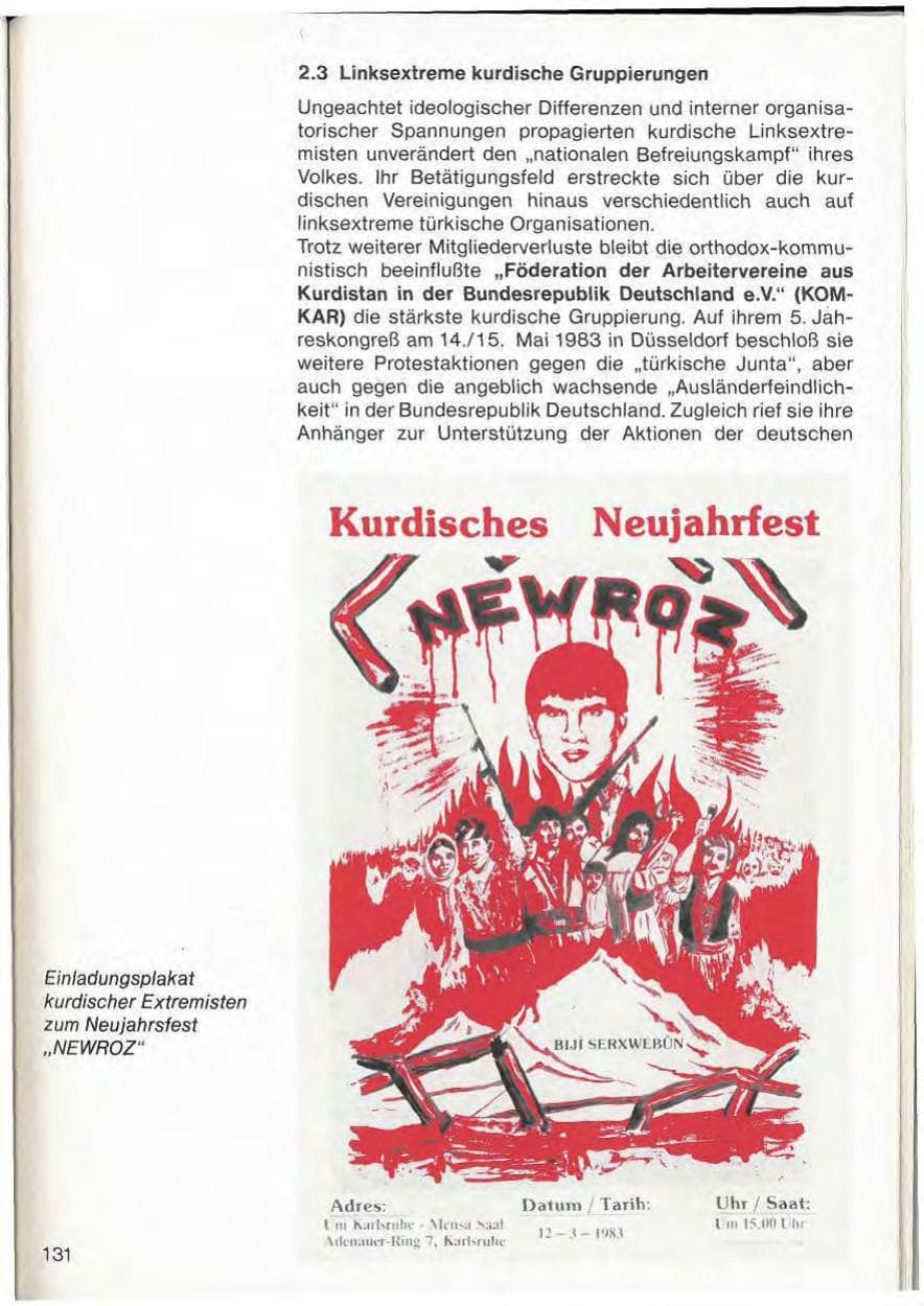 Seite 133 des Verfassungsschutzbericht 1983 Baden-Württemberg