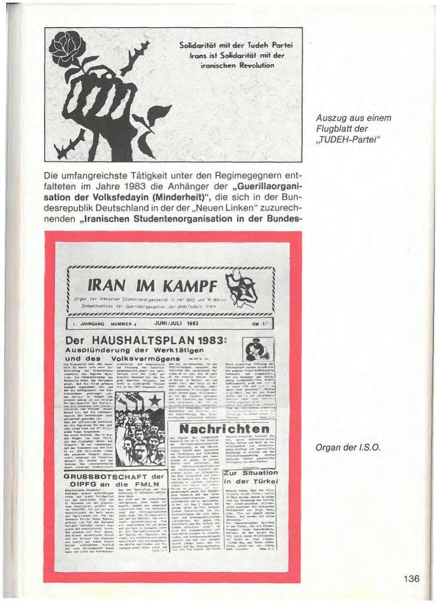 Seite 138 des Verfassungsschutzbericht 1983 Baden-Württemberg