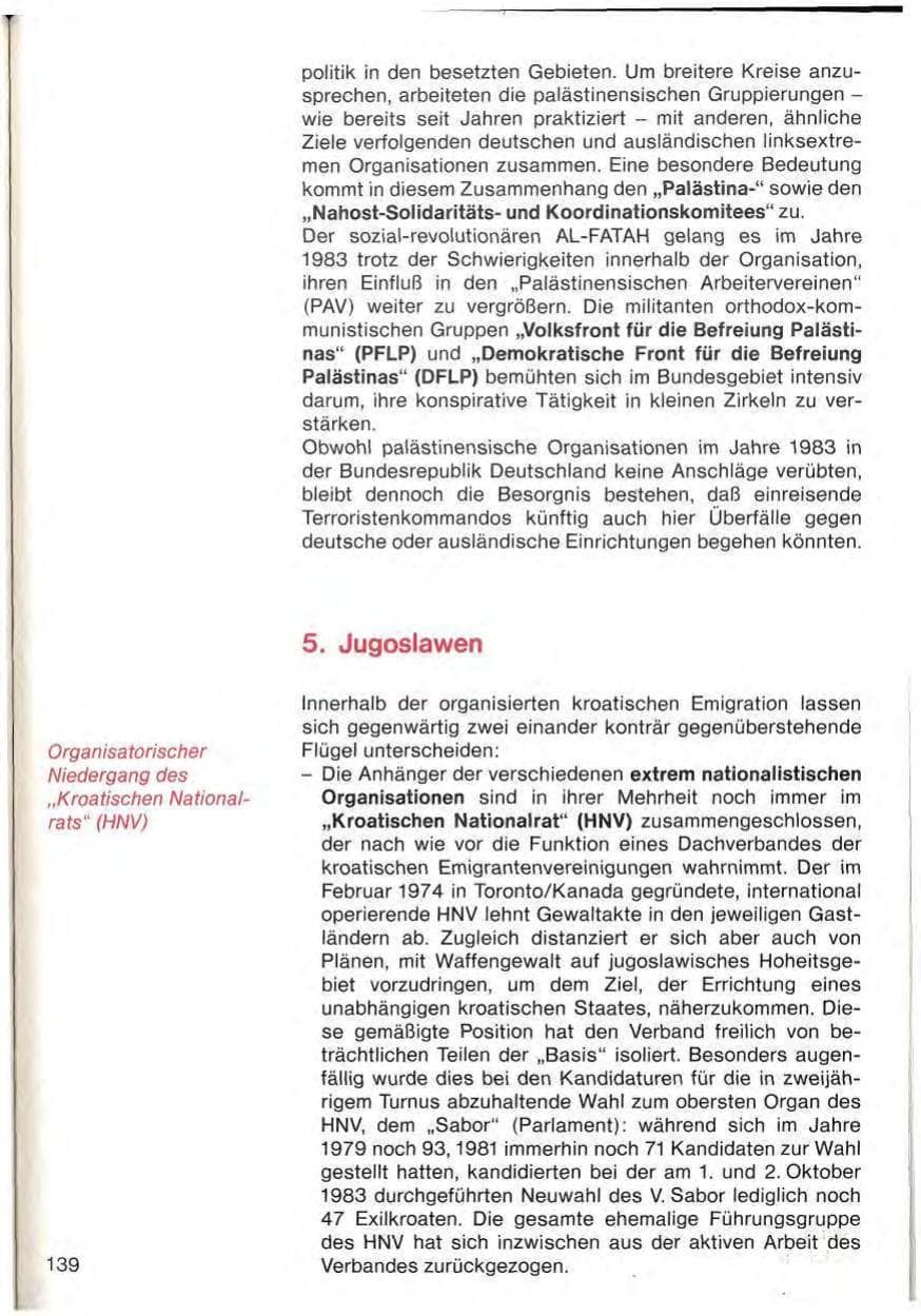 Seite 141 des Verfassungsschutzbericht 1983 Baden-Württemberg