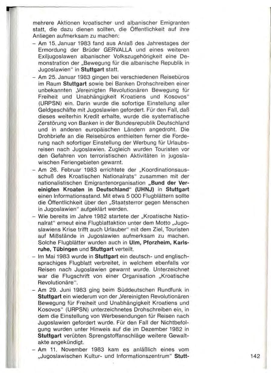 Seite 144 des Verfassungsschutzbericht 1983 Baden-Württemberg