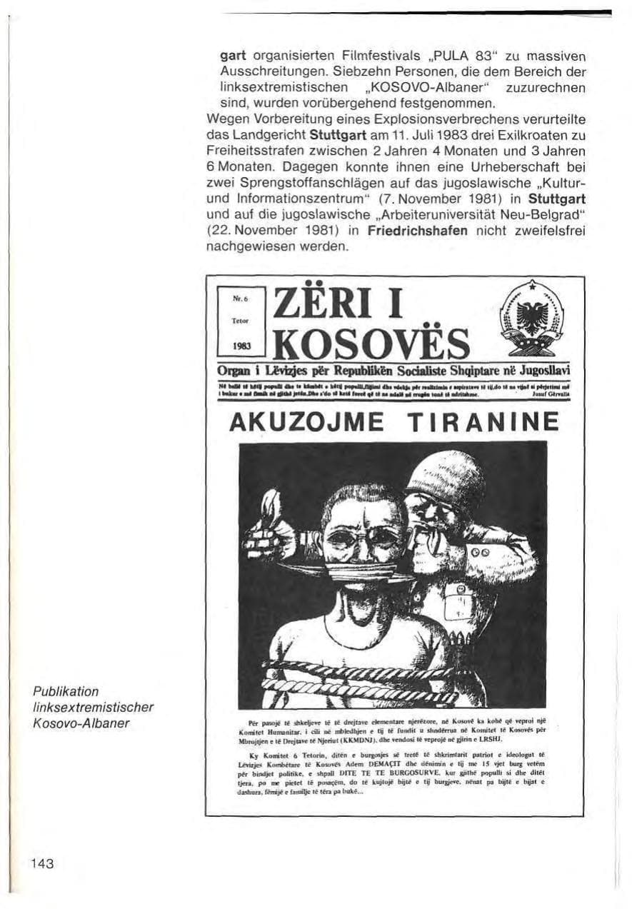 Seite 145 des Verfassungsschutzbericht 1983 Baden-Württemberg