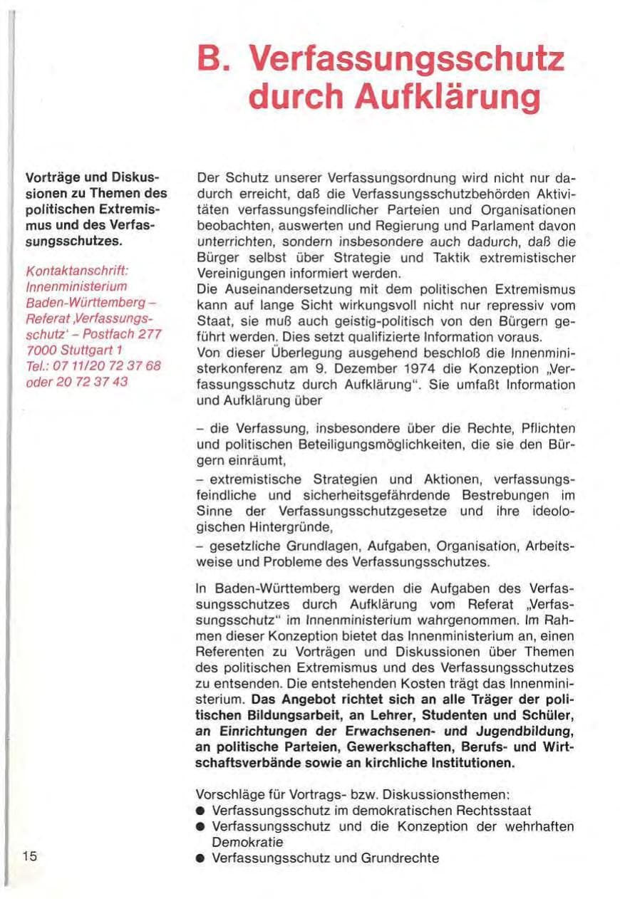 Seite 17 des Verfassungsschutzbericht 1983 Baden-Württemberg