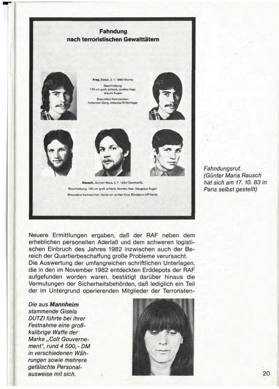 Seite 22 des Verfassungsschutzbericht 1983 Baden-Württemberg