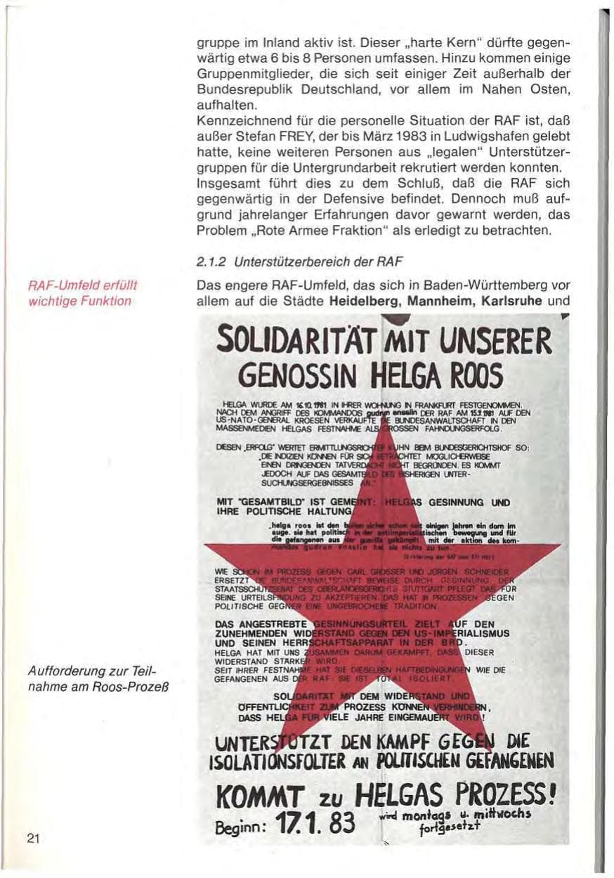 Seite 23 des Verfassungsschutzbericht 1983 Baden-Württemberg