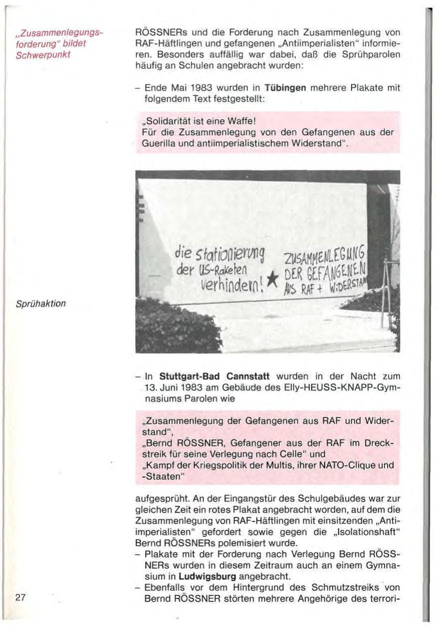 Seite 29 des Verfassungsschutzbericht 1983 Baden-Württemberg