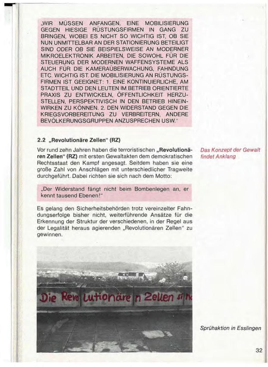 Seite 34 des Verfassungsschutzbericht 1983 Baden-Württemberg
