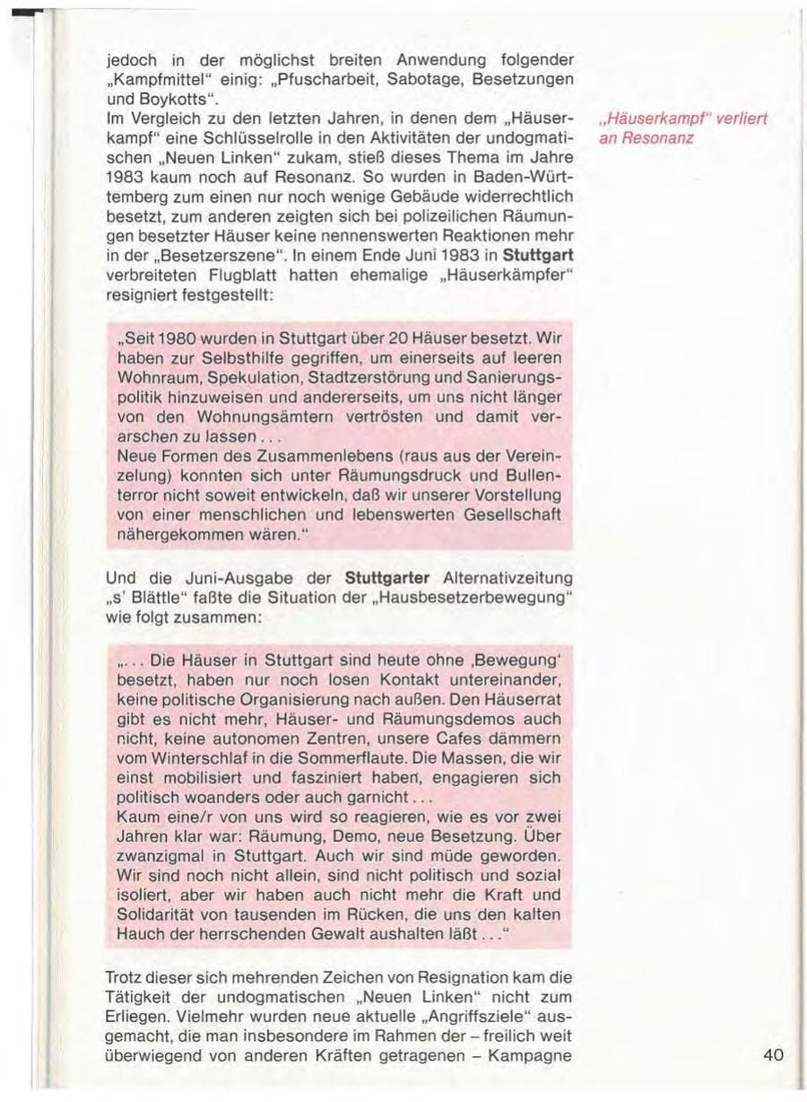Seite 42 des Verfassungsschutzbericht 1983 Baden-Württemberg