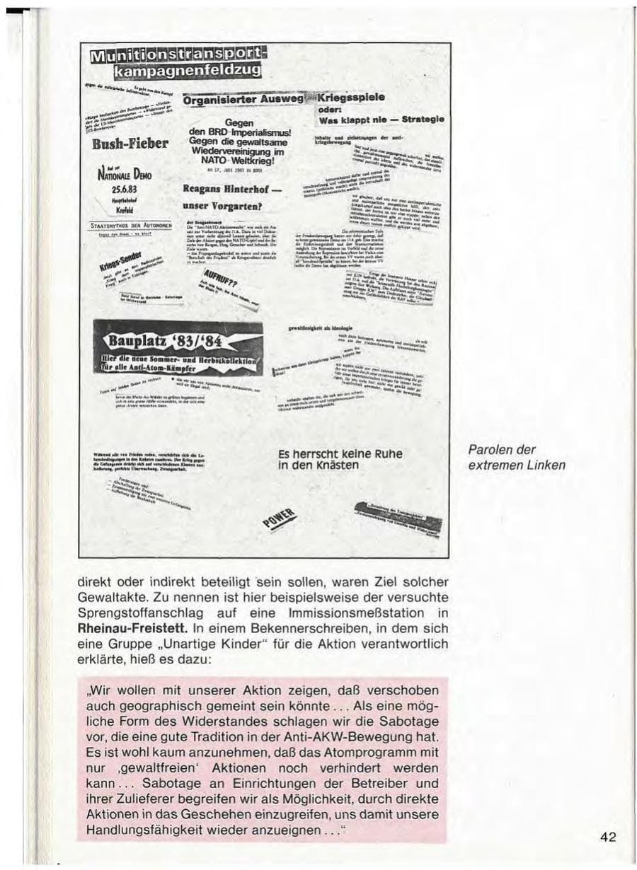 Seite 44 des Verfassungsschutzbericht 1983 Baden-Württemberg