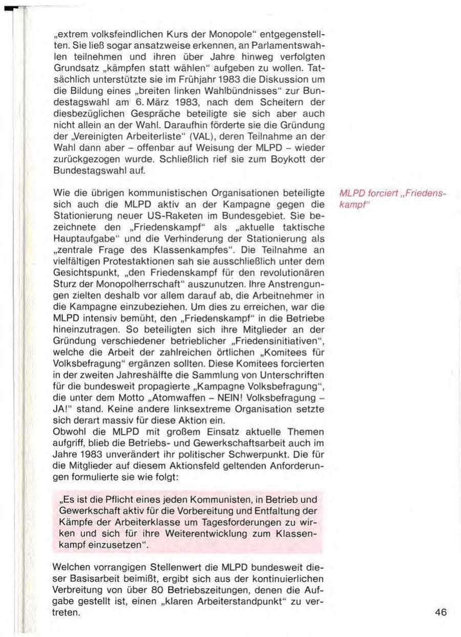 Seite 48 des Verfassungsschutzbericht 1983 Baden-Württemberg